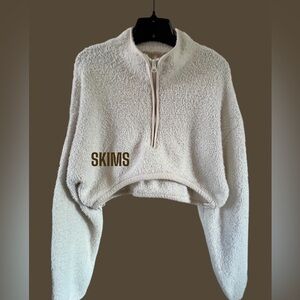 😎 SKIMS 3/4 zip loungewear cropped fleece